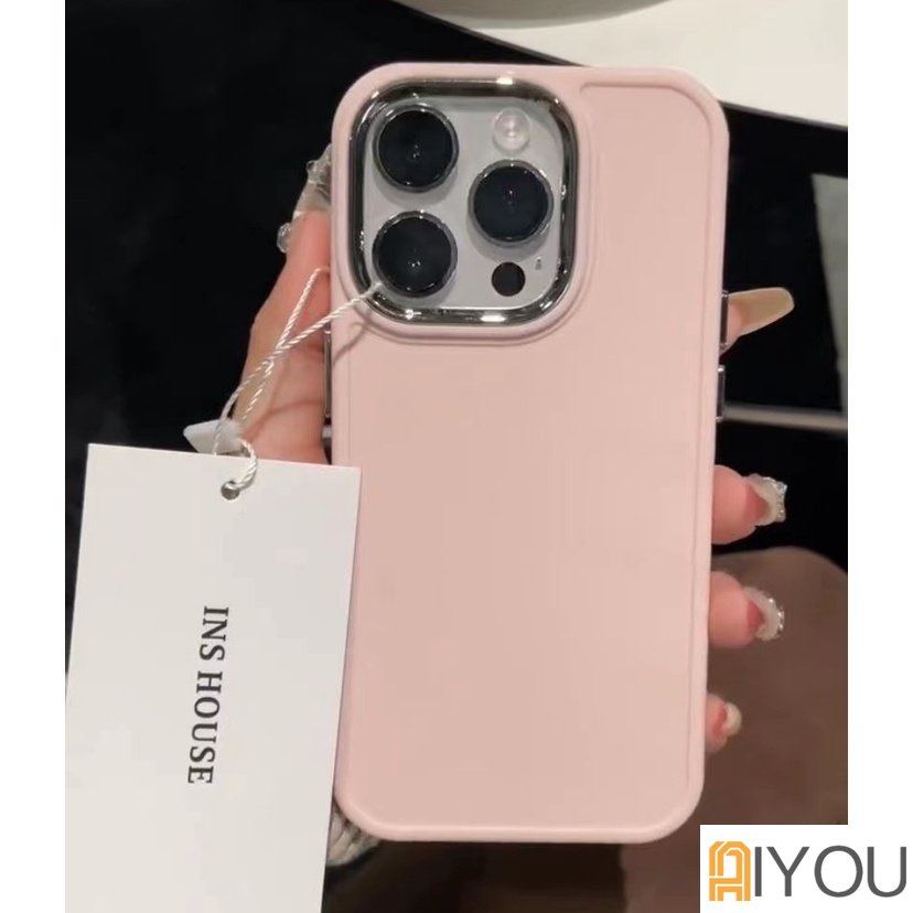 IPHONE Casing Ponsel Silikon Cair Mewah Untuk iPhone 14 13 12 11 Pro Max Plus Proteksi Kamera Metal Shockproof Soft Cover Iphone11