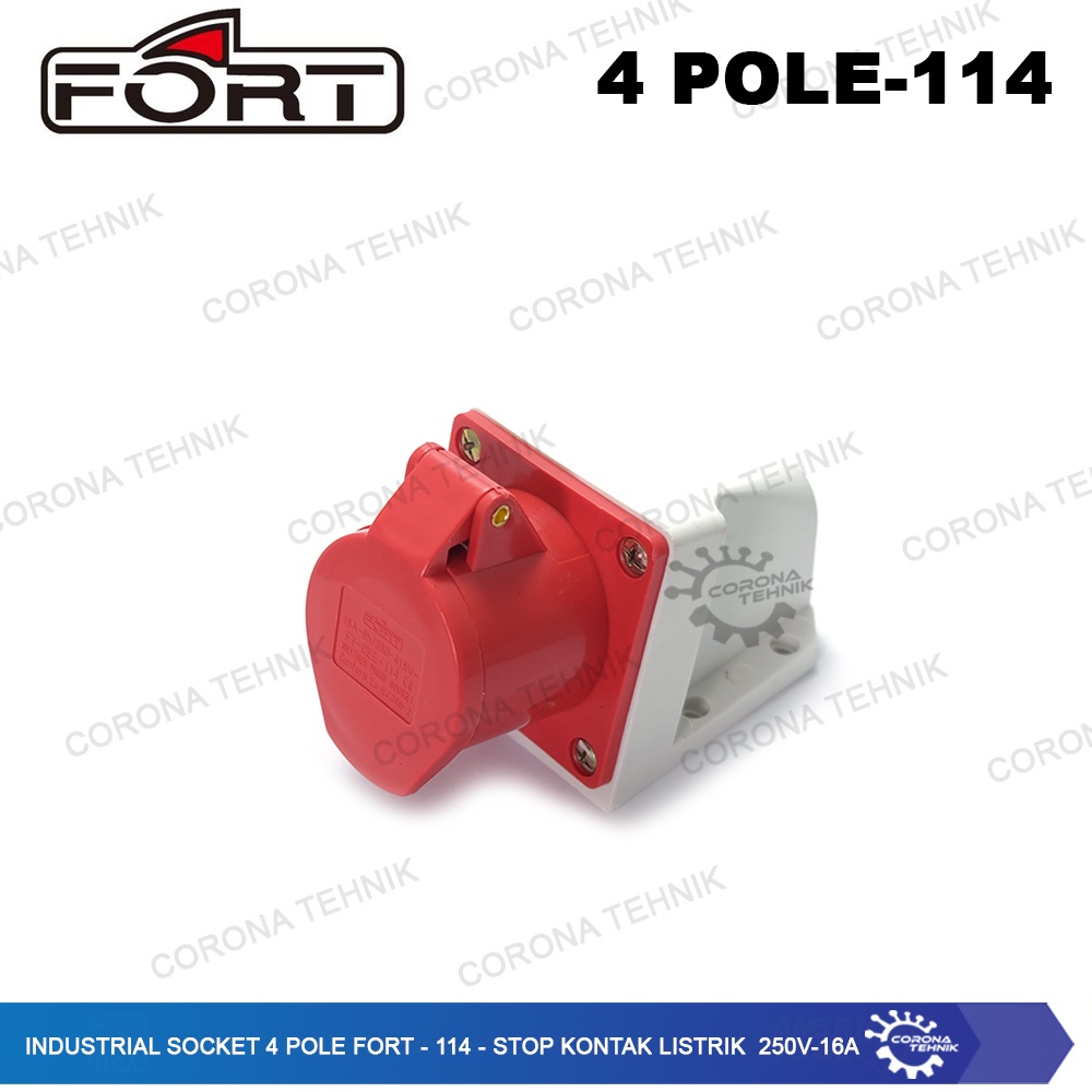 FORT - 114 - Stop Kontak Listrik 250V - 16A Industrial Socket 4 Pole