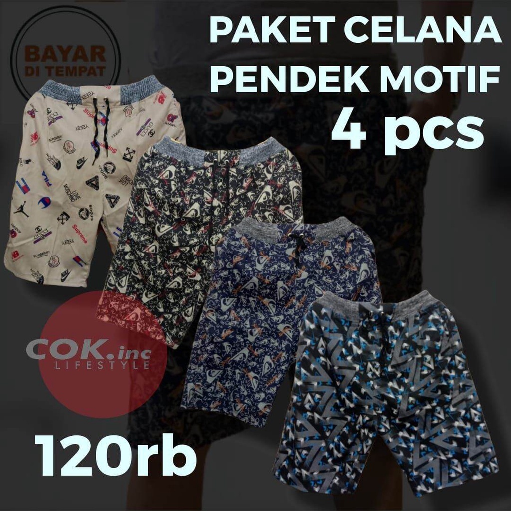 TERMURAH Celana Pendek Pria Cowok Dewasa Chino Rip Karet Pinggang Kolor Chinos motif Katun