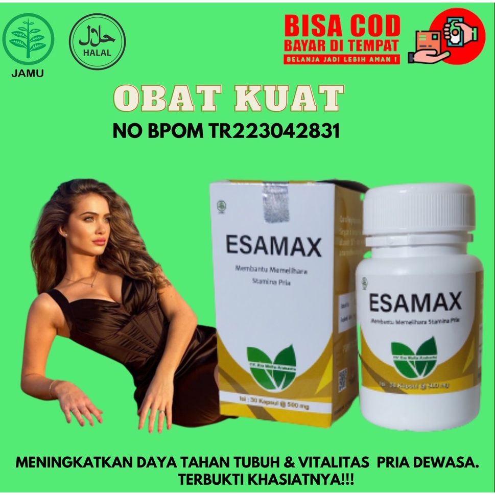 Esamax Obat Kuat Pria Dewasa  Herbal Super Halal Tahan Lama Original Alami Menambah Stamina Pria Dew