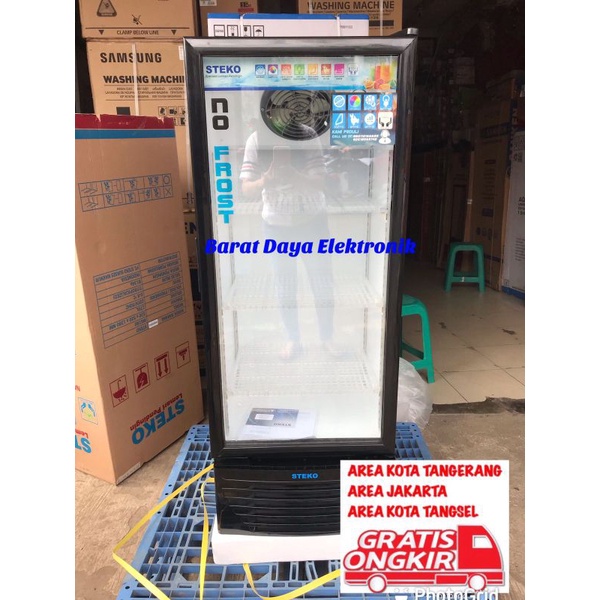 SHOWCASE STEKO MG 180 3 RAK LEMARI PENDINGIN MINUMAN DISPLAY COOLER KULKAS LOW WATT NO FROST