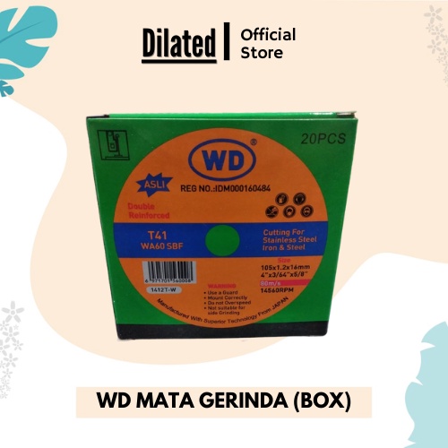 Batu gerinda potong wd per dus 20pcs batu potong WD 4 X 1.2 MATA GERINDA CUTTING WHELL WD GURINDA