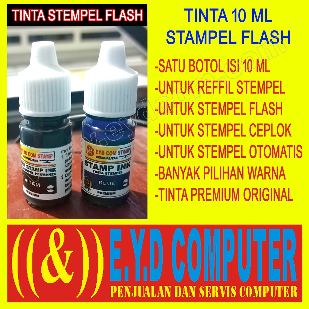 

TINTA STAMPEL FLASH 10ML STAMP INK CAP STEMPEL OTOMATIS REFFIL REFIL ISI ULANG BERKUALITAS