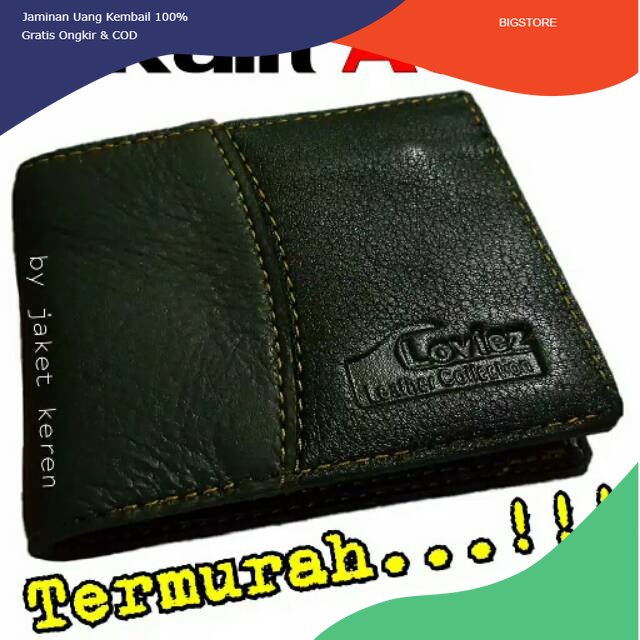 Dompet Kecil Slim Holder Kartu Bahan Kulit Sapi Asli Pria Garut