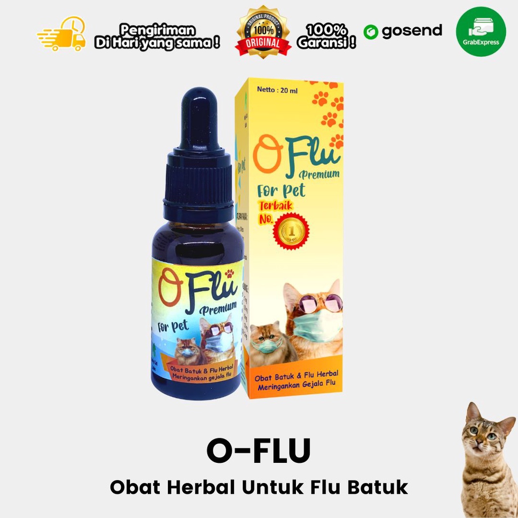 Obat Batuk Herbal OFLU Premium Obat Flu Tetes untuk Kucing dan Anjing 20ml