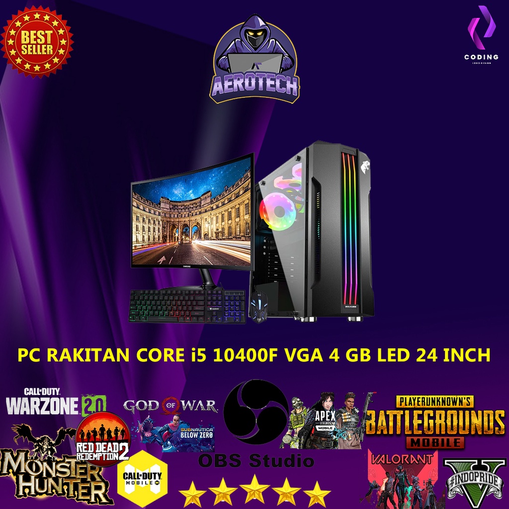 PC RAKITAN GAMING I5 10400F | RAM 32 GB | VGA 8 GB | LED 27 INCH FULL APLIKASI SIAP PAKAI