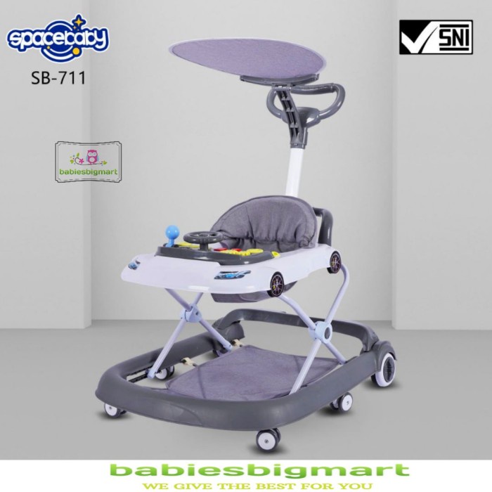 Baby Walker Spacebaby SB 711 Alat Bantu Belajar jalan 2 in 1 Canopy