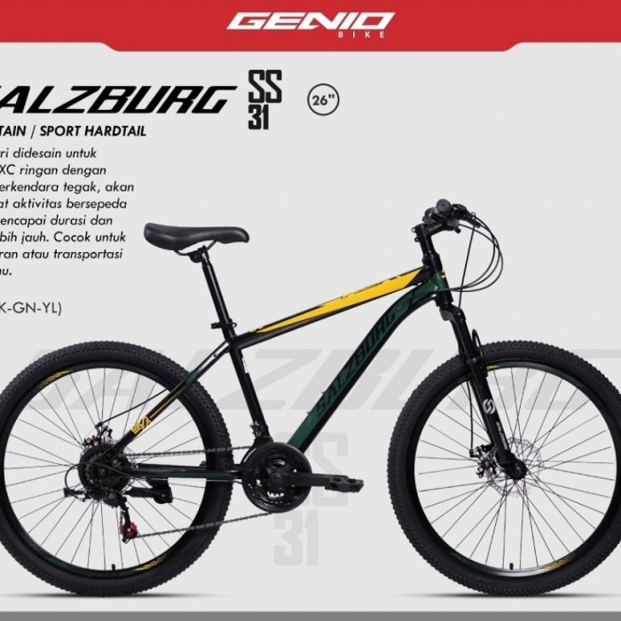 Sepeda Gunung Mtb 26 Inch Genio Salzburg New 24 Speed #Original