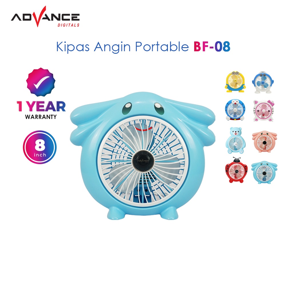 ADVANCE Listrik Kipas Angin Kartun Anak 8 Inci / Lucu Meja Kipas Mini BF-08 Asrama Kantor Fan