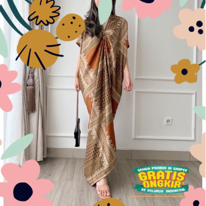 HERFIT / kaftan long dress / baju lebaran / kaftan panjang free pouch / 8895 / muslimah trendy