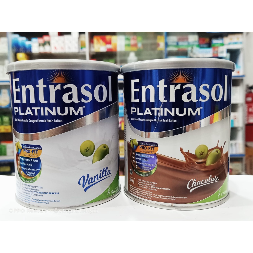 Entrasol Platinum Kaleng 400gr - Susu untuk Kepadatan Tulang Lansia