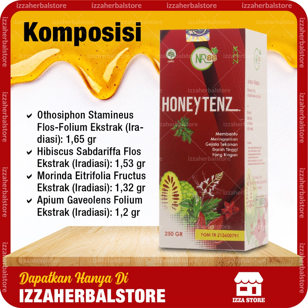 MADU HONEYTENZ Ringankan Gejala Hipertensi Menurunkan kadar kolesterol ASLI ORIGINAL BPOM