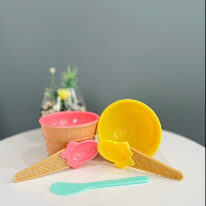 Mangkok Masker Spatula Set Aera Ice Cream Bowl Colorfull Lucu Premium