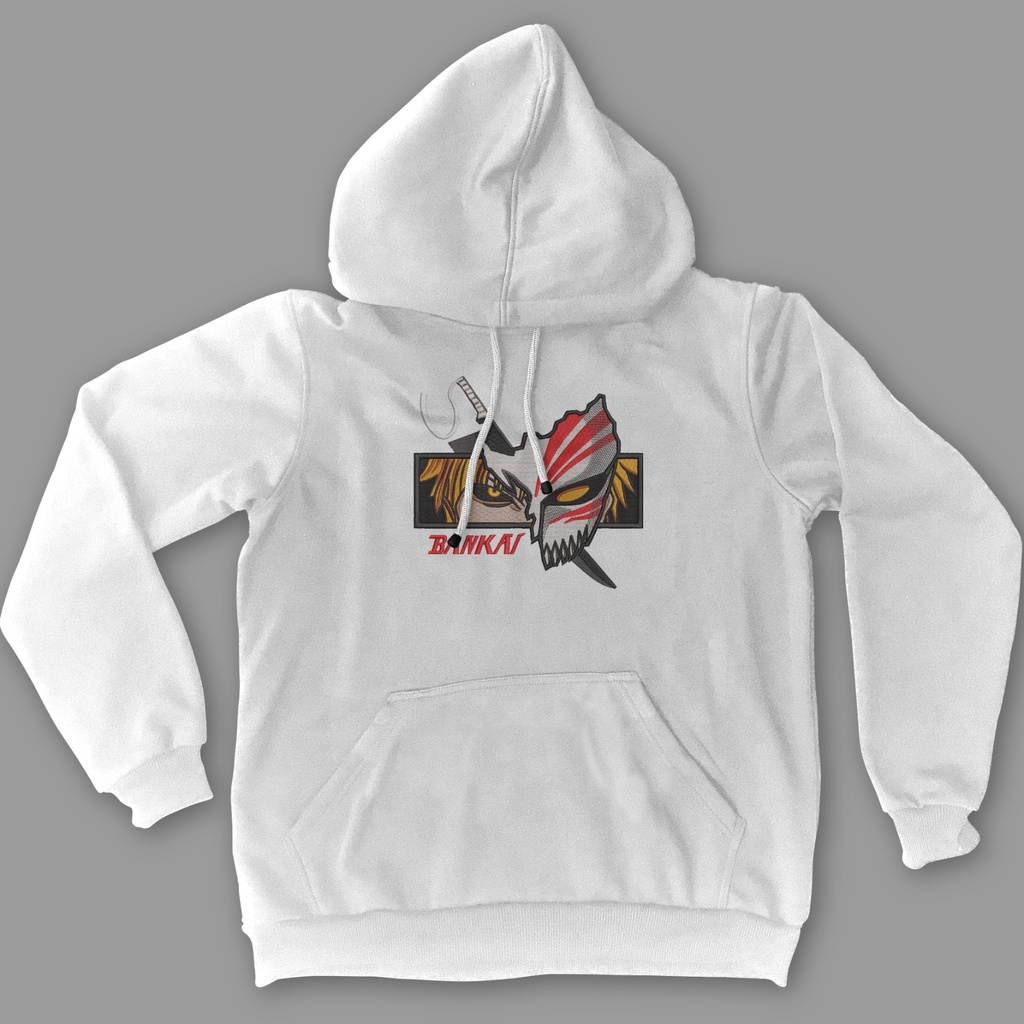 Hoodie Ichigo Bankai Embroidery Anime Manga Bleach Premium Unisex