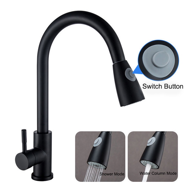 Kran Sink Mixer Tarik Faucet Sprayer Keran Cuci Piring Fleksibel Stainless  304 Kran Sink Cuci Piring