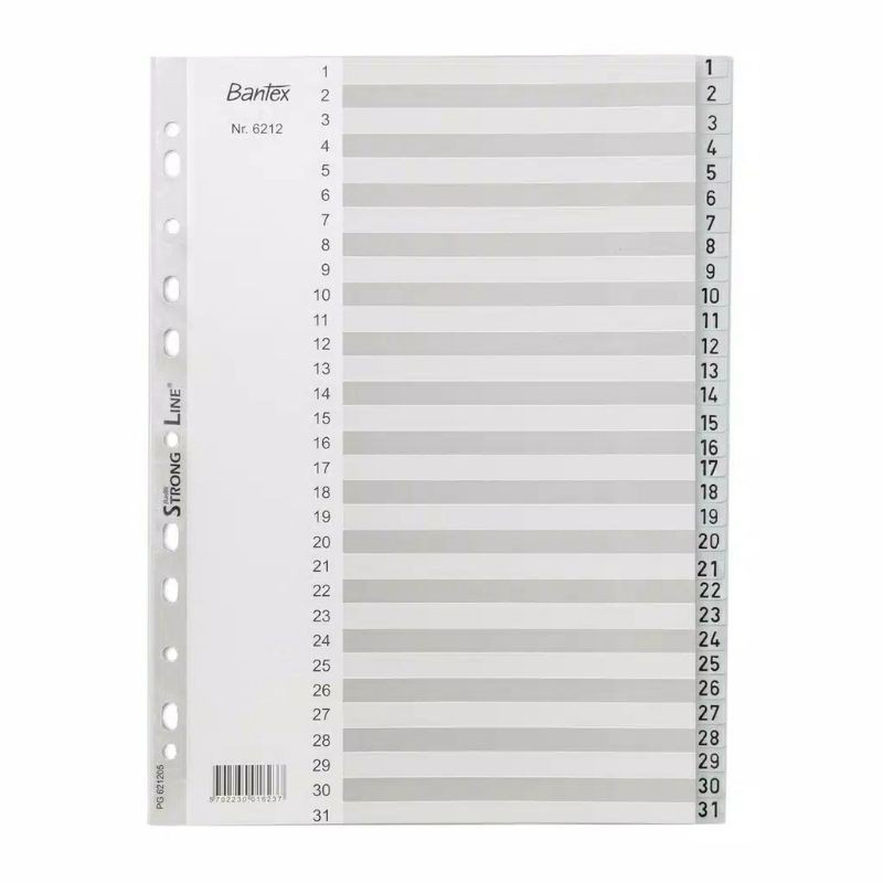 

Bantex PP Pembatas Binder Divider Ukuran A4 31 Lembar Index Numeric