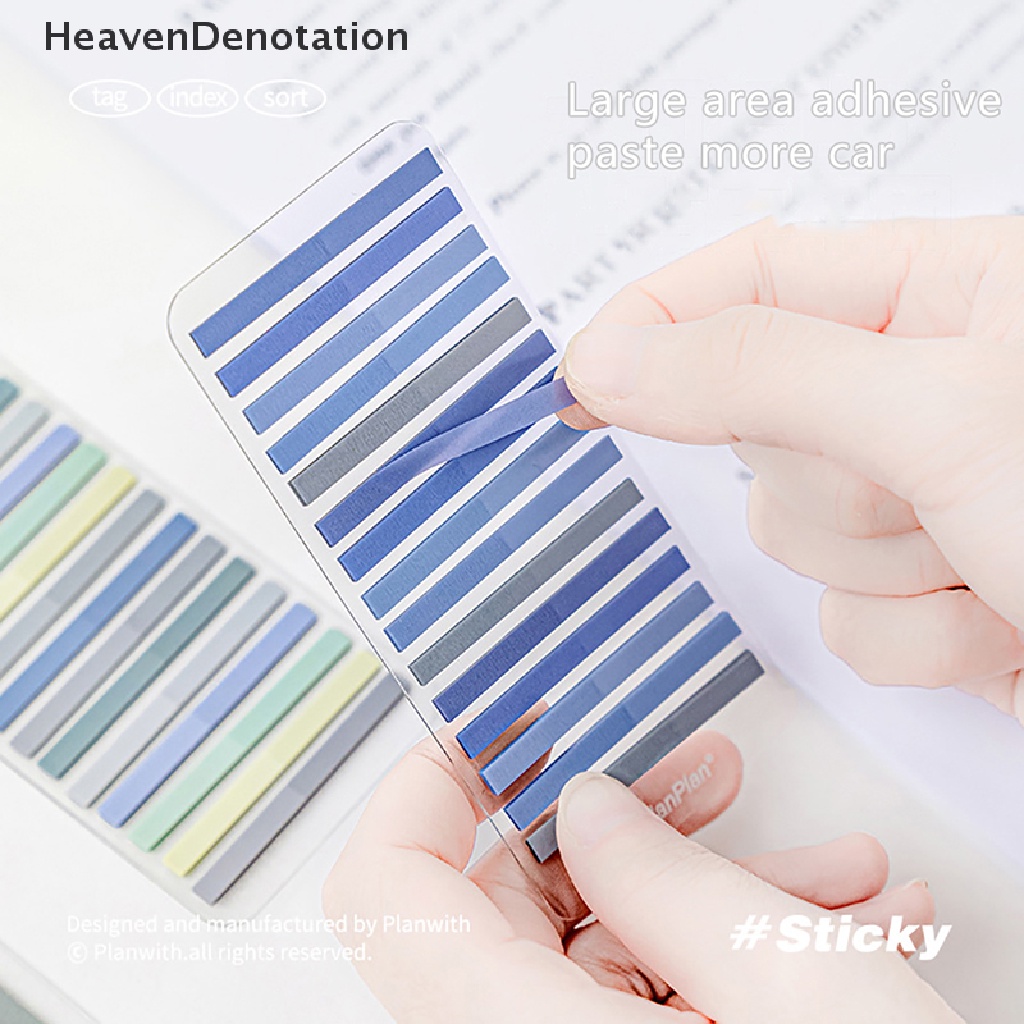 [HeavenDenotation] 300/160lembar Slim Index Stiker Set PET Warna Transparan Sticky Notes Paster Sticker Memo Sticky Notes Tag Buku Penanda Titik Alat Tulis HDV