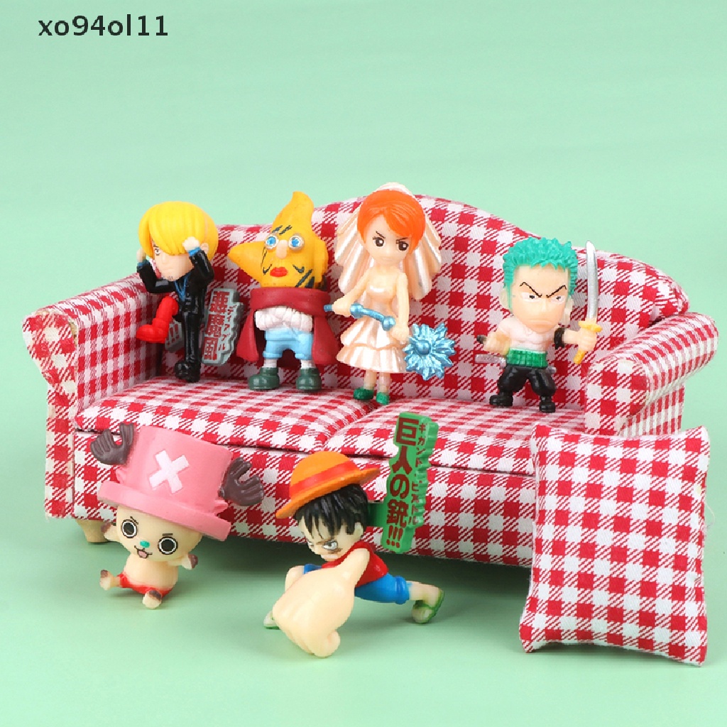 Xo 6Pcs Boneka One Piece Angka Anime Lucu Model Desktop Hiasan Mobil Dekorasi Rumah Mainan Anak Boneka Doll Mikro Landscape Ornamen Hiasan Kue OL