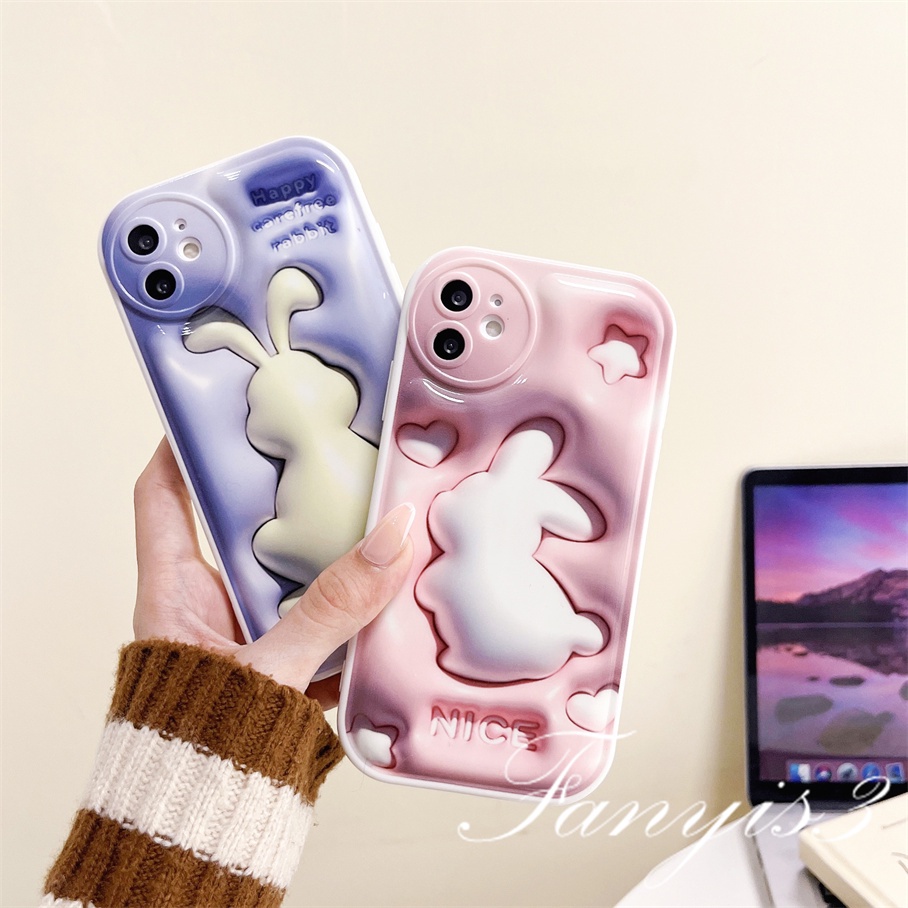 Redmi A1 10C 10A 10 9 9A 9C 9T Note 11 Pro+ 11s 11 10s 10 9s 9 8 Pro Poco X4Pro X3Pro Mi 11 Lite 11T 10TPro 12Pro Rabbit 3D Vision Phone Case TPU Soft Protective Cover