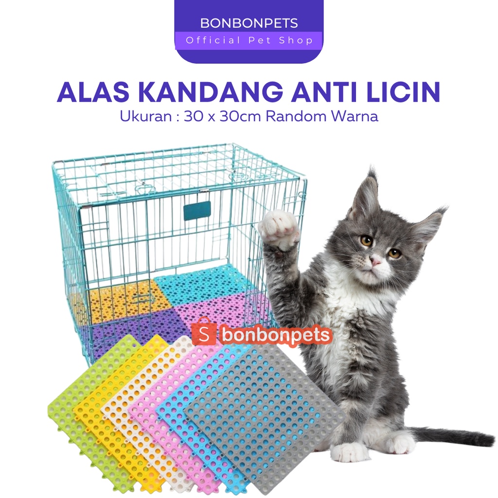 Alas Kandang Kucing Anjing Tatakan Kandang Karpet Hewan Anti Basah Air Plastik Karet Kelinci 30 x 30