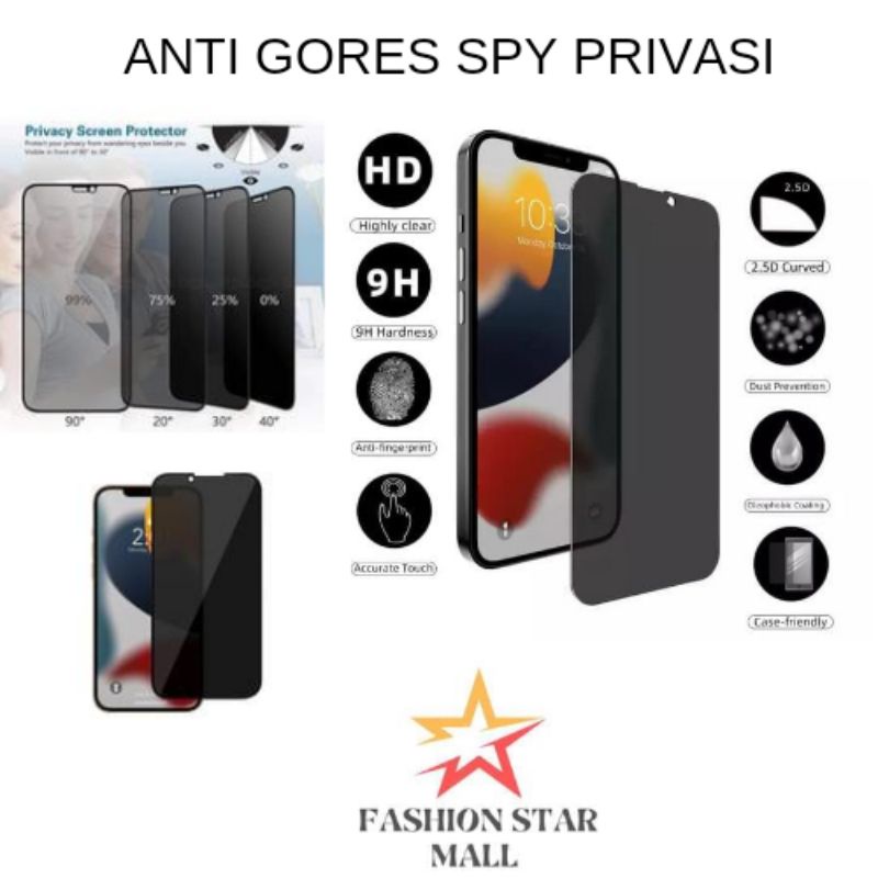 Anti Gores Kaca Spy Privasi Xiaomi Redmi 6 6a 7 8 8a 8a Pro 9 9a 9t 9c 10 4g 10 5g 10a 10c 12c 13c 1