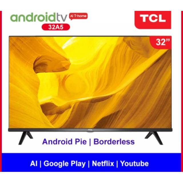 TCL 32 inch Smart LED TV - Android - 32A5 (KURIR INSTANT)