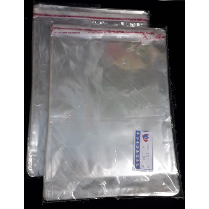PLASTIK OPP SEAL / OPP 20 CM DAN OPP 20.5 CM@100 LBR
