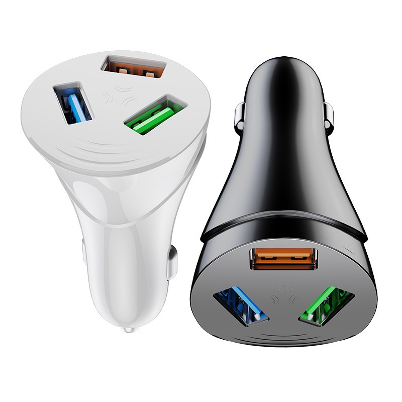 New Dovetail Butterfly 6A Fast Charging Adapter 3USB In Car Travel Charger QC3.0 Charger Mobil Untuk i-Phone Android Type C