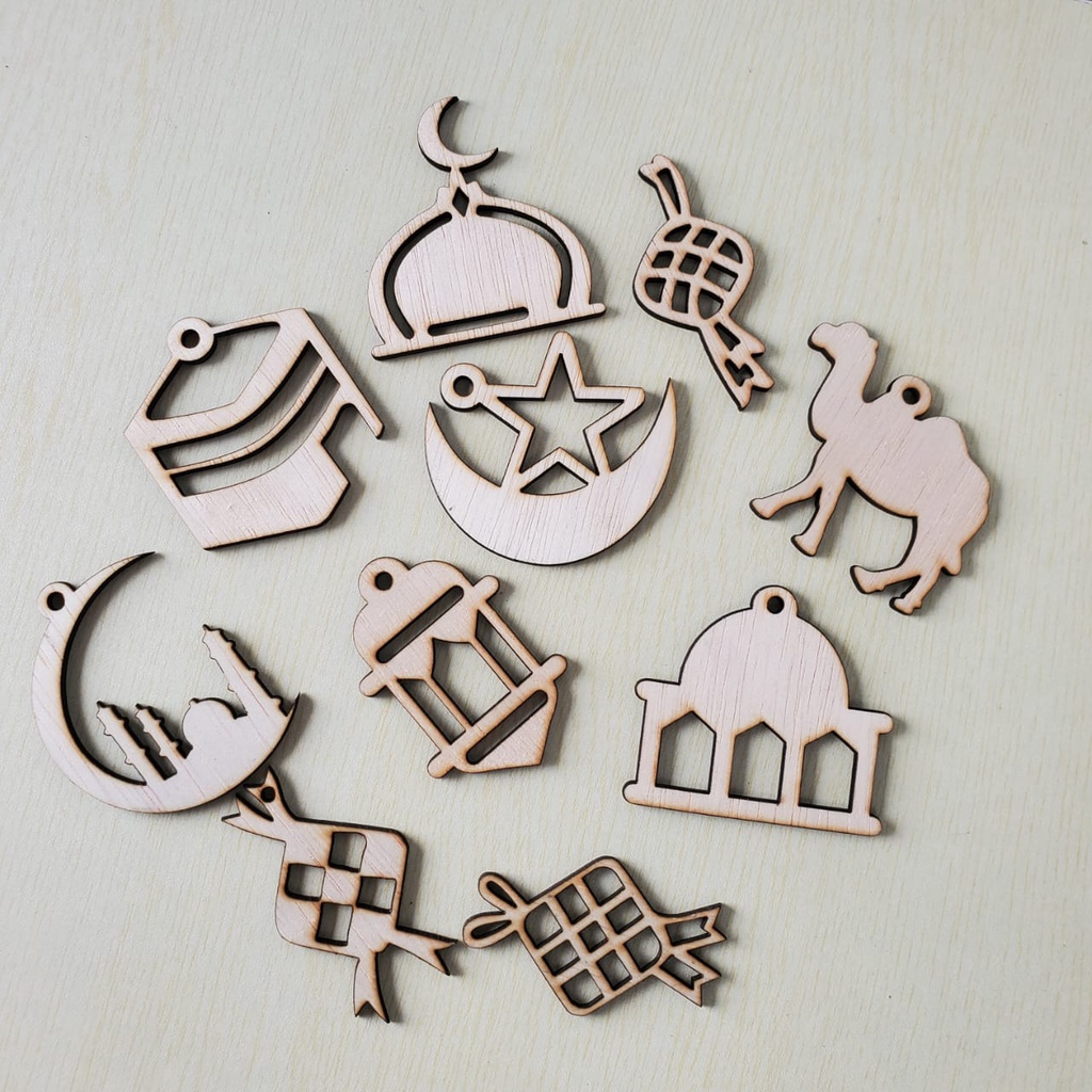 

Hang tag Laser Cut Dekorasi Idul Fitri