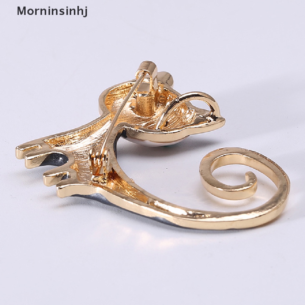 Mornin 1pcs Enamel Lucu Kucing Bros Untuk Wanita Kitty Pin Brooch 2warna Perhiasan Hewan id