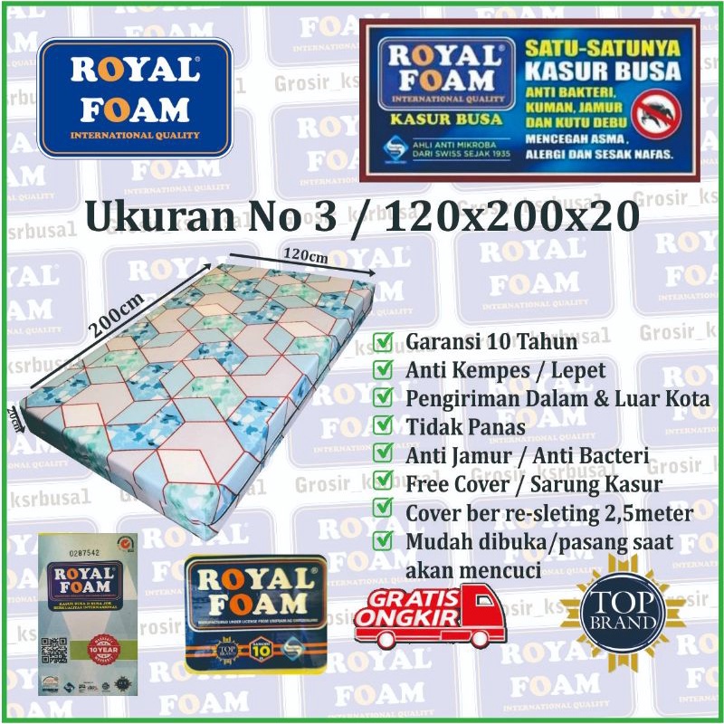 KASUR BUSA SUPER ROYAL FOAM UKURAN NO 3 TEBAL 20CM (120×200×20)