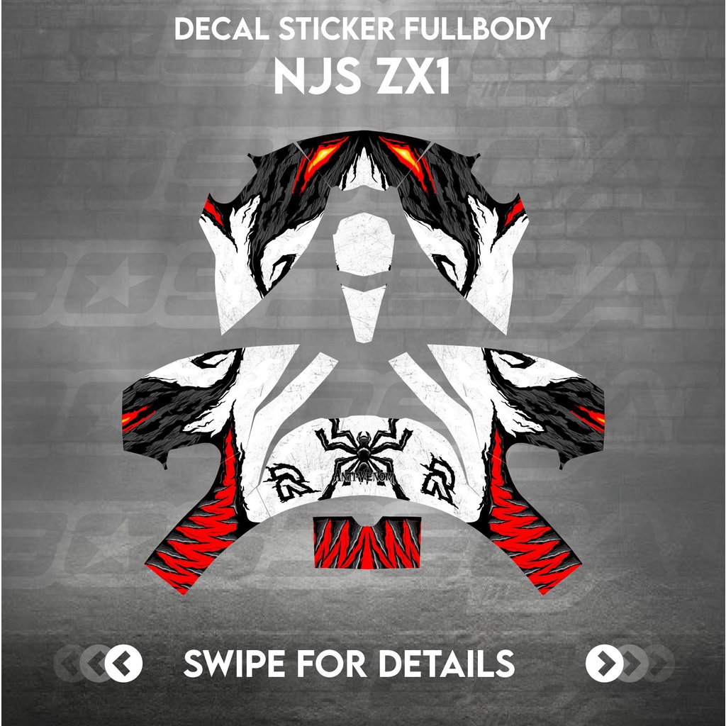 Sticker decal helm NJS ZX1 motif ANTIVENOM decal helm decal sticker