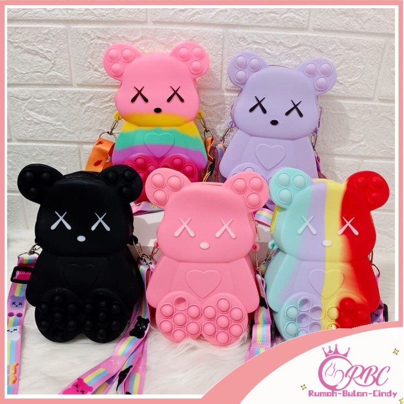 pop it Tas  ransel anak  beruang kekerasan /violent bear