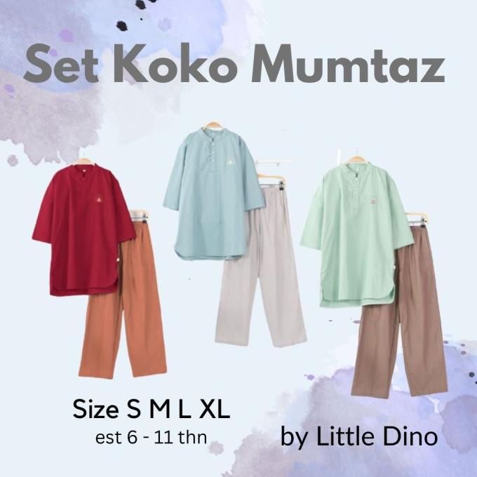 Little Dino Set Baju Koko Mumtaz Baju Muslim Anak Cowok