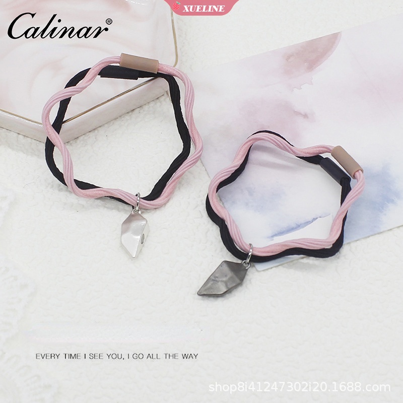 Fashion couple Gelang Sepasang Pacar Sarung Kecil Pacar suction Magnet Gelang Kepala Tali Perempuan dual-use small leather band [ZXL]