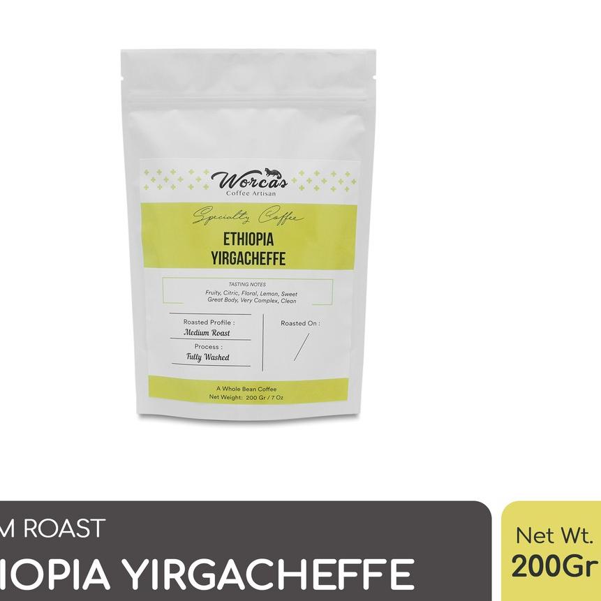 

☂ WORCAS Kopi Arabika Ethiopia Yirgacheffe 200 Gram - Medium Roast ➶
