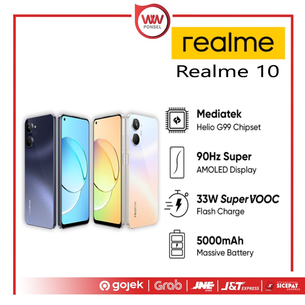 Hp Realme 10 4G Ram 8GB Internal 256GB Garansi Resmi