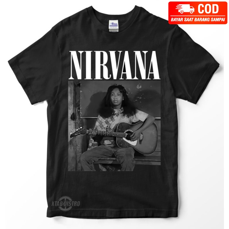 COD Kaos Oversize Kaos Unisex Kaos Keren NIRVANA MANDRA Premium Tshirt nirvana x mandra main gitar k