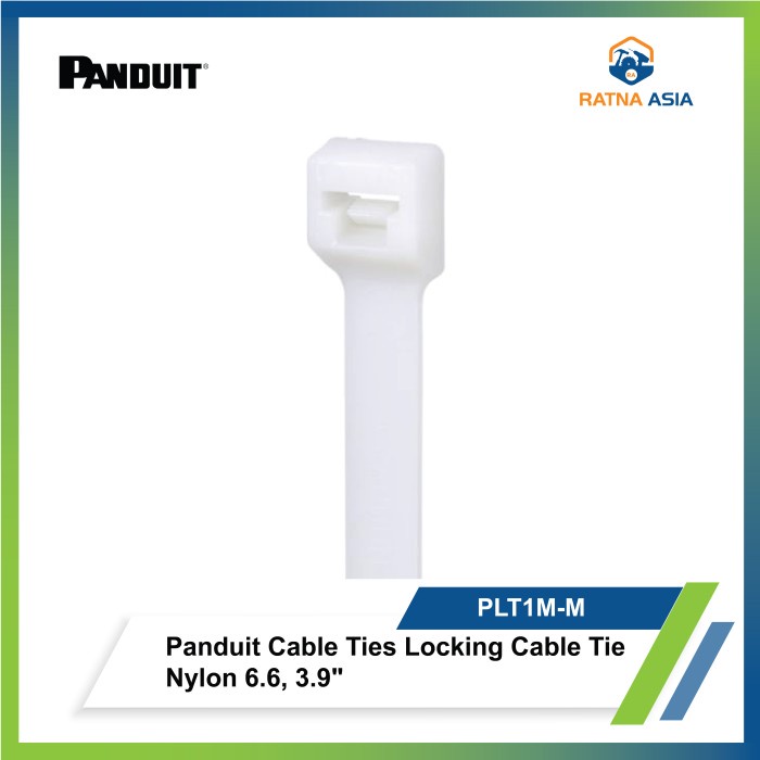 

Panduit PLT1M-M Locking Cable Tie, Nylon 6.6, 3.9