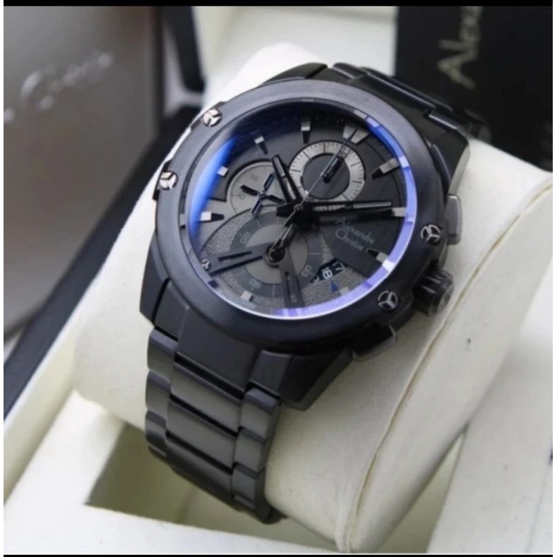 ac  6607 Full Black Jam tangan Pria original