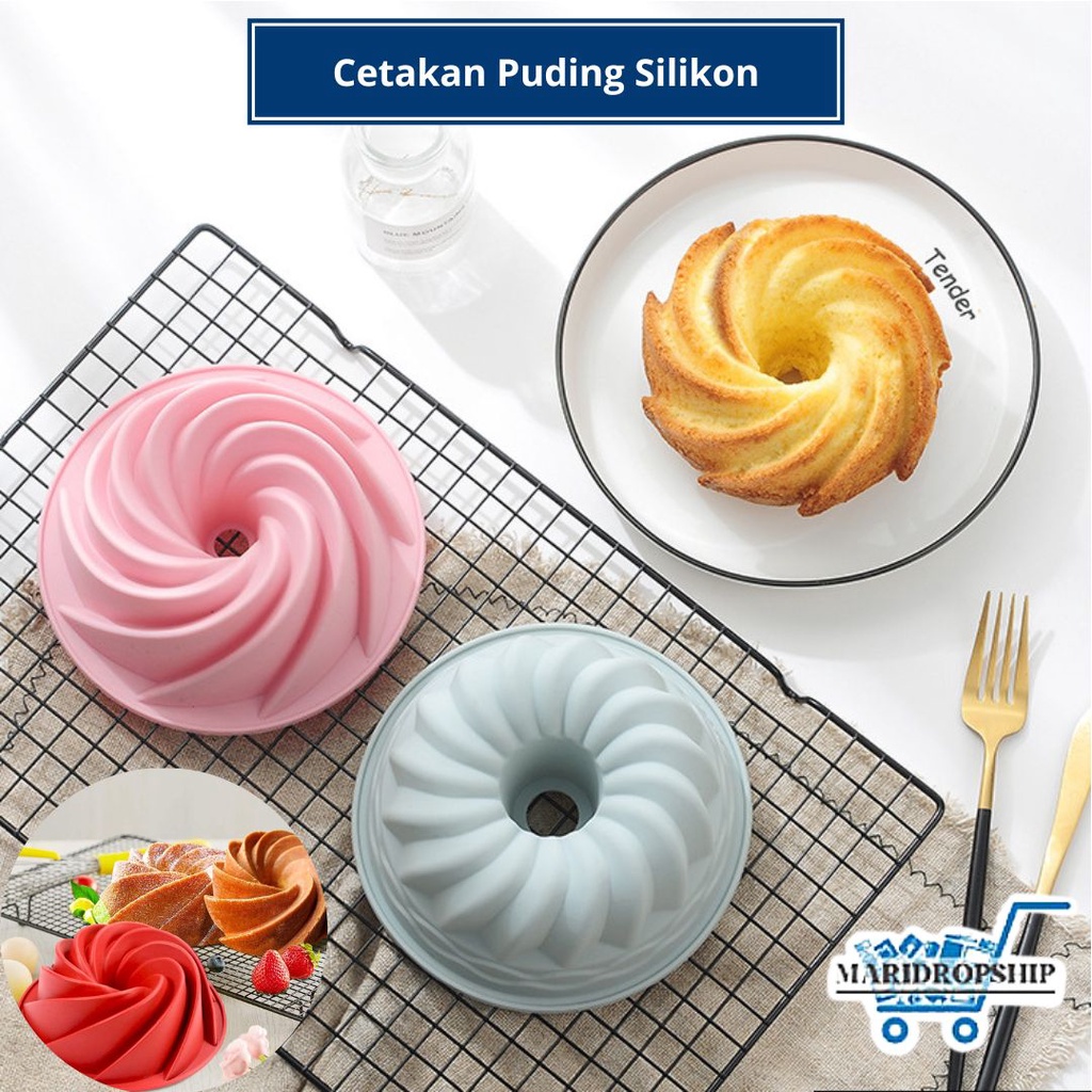 CETAKAN ROTI COKLAT PUDING BAHAN SILIKON TAHAN PANAS MOTIF BUNGA