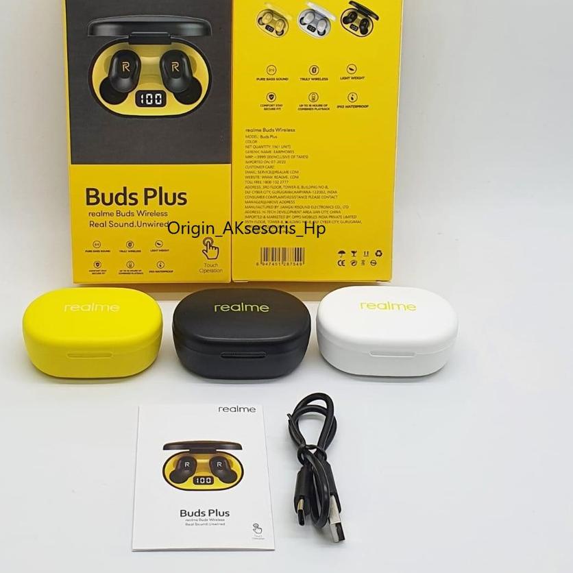 ➾ Headset Bluetooth Airdots Realme Buds Plus Wireless LED (Model Touch) ◙