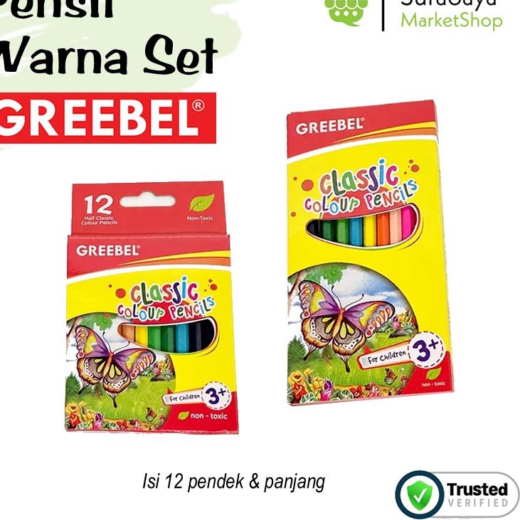 

T28 Pensil Warna Greebel Set Isi 12 Panjang & Pendek NEW PRODUCT あ