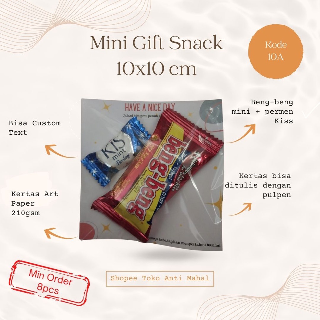

[10x10 cm] [Custom Text] Mini Gift Snack | Hadiah Kecil | Mini Gift | Snack Ulang Tahun