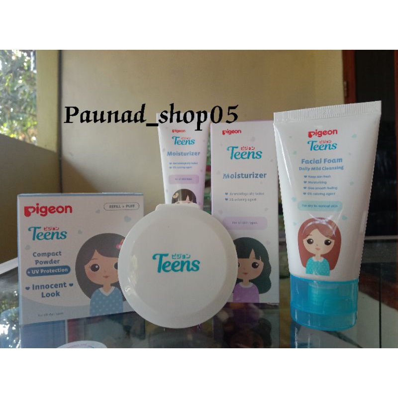 PIGEON TEENS PAKET HEMAT MOISTURIZER||FACIAL FOAM||BEDAK REFILL COMPACK POWDER