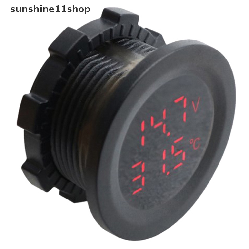 Sho 12-24V Voltmeter Suhu Putaran Mobil Auto Voltage Meter Display Measurement N