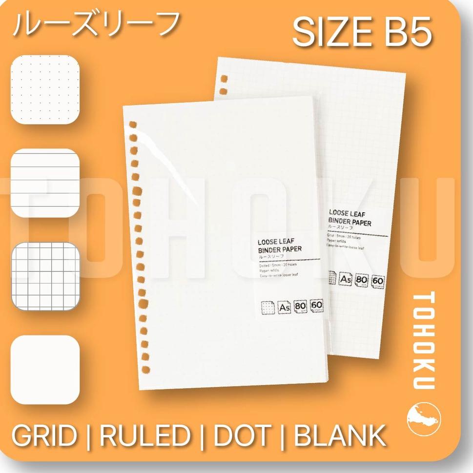 

O80 Broken White B5 Loose Leaf Tohoku - Refill Binder / Isi Binder TERLARIS み