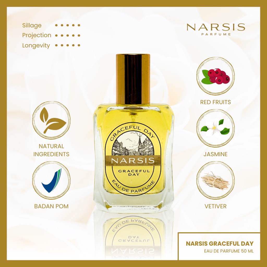 COD BELI 1 GRATIS 2  Narsis Graceful Day Eau de Perfume - Parfum Wanita  DAPAT 3 PARFUM
