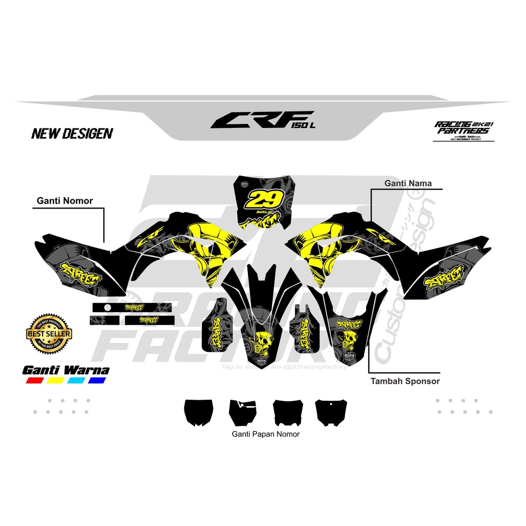 DECAL STIKER CRF / GORDONS/  KLX BF / KLX DTRACKER / KLX S OLD FULL BODY DESAIN COSTUM