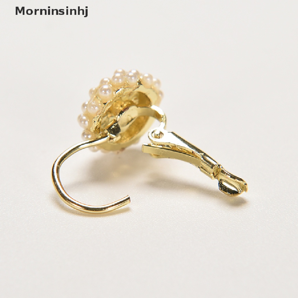 Mornin Wanita Fashion Mutiara Manset Telinga Manik-Manik Stud Earrings Chic Berlapis Emas Drop Earings id